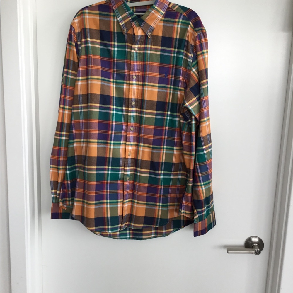 Ralph Lauren  POLO Men’s Green / Orange long sleeved Size Large.$50 - Picture 2 of 11
